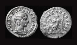 Julia Soaemias, Denarius, Venus enthroned reverse